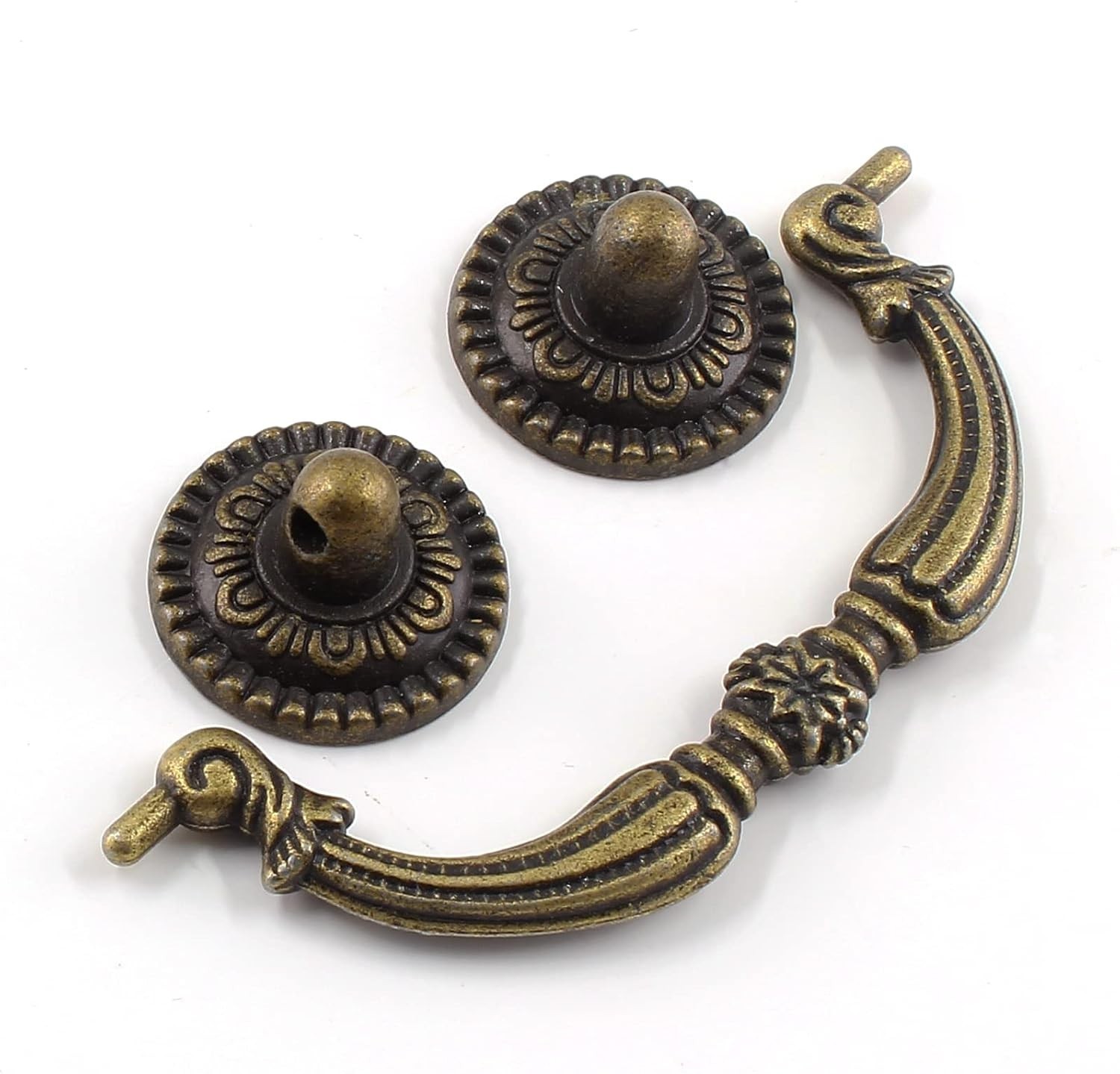 6PCS 3Inch Hole Centers Antique Bronze Drop Drawer Pulls, Bail Cabinet Pulls