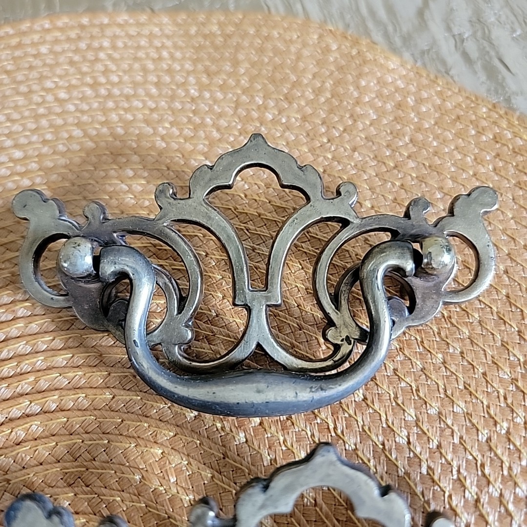 Lot of 6 VTG Brass Metal Drawer Pulls Handles Batwing Keeler Brass Co KBC1 N1935