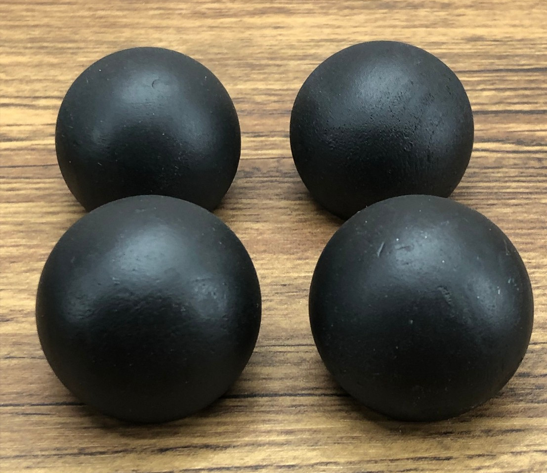 Vintage Lot of 4 – Black Wooden Round Ball Knobs Pulls Handles 1.5″ Wide #067