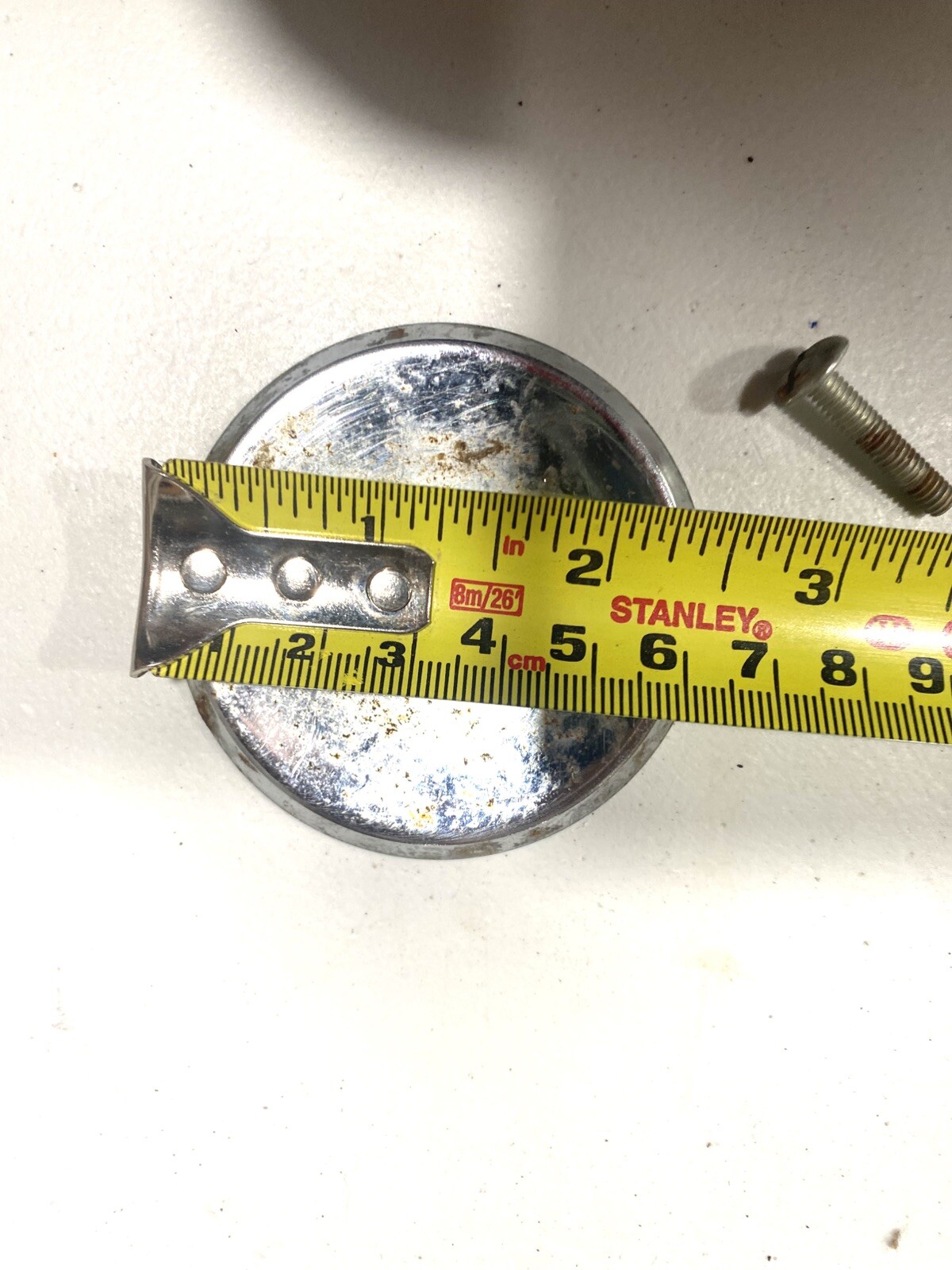 2 Vintage 2” Chrome Round Concave Cabinet Drawer Pull Knob & Backplate With Bolt