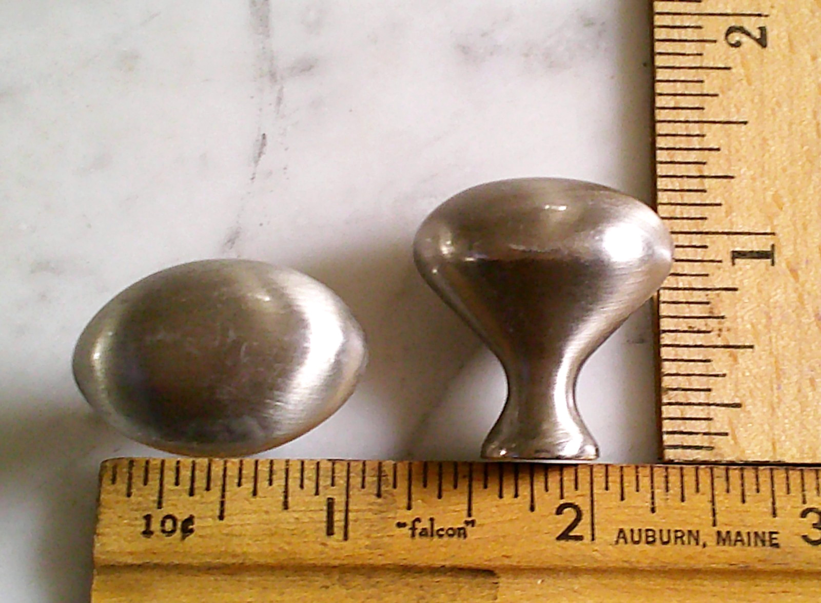 14 Oval Heavy Solid Brushed Nickel Cabinet Drawer Pull Knobs 1 inch Vintage