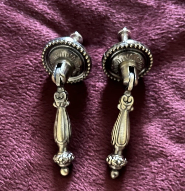 Antique Brass Metal Drawer Pulls Handles Teardrop Vintage Cabinet Knobs Hardware