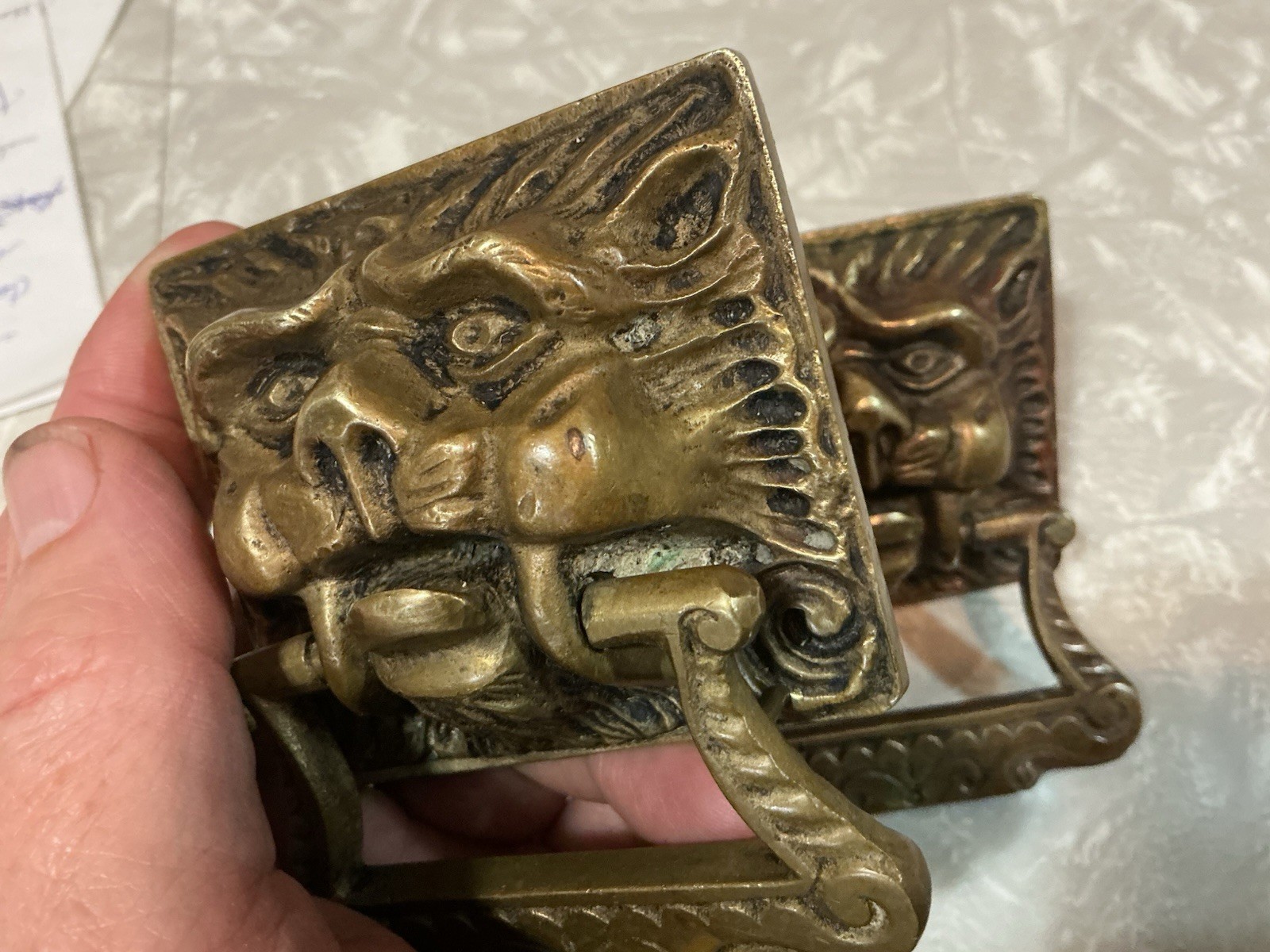 FANCY VICTORIAN LION “OLD MAN WINTER” BRONZE OLD Original Priced per pull