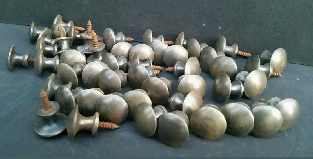 100 Sm.vtg. Antique Style Solid Brass Stacking Barrister Bookcase 5/8″ Knobs #K2
