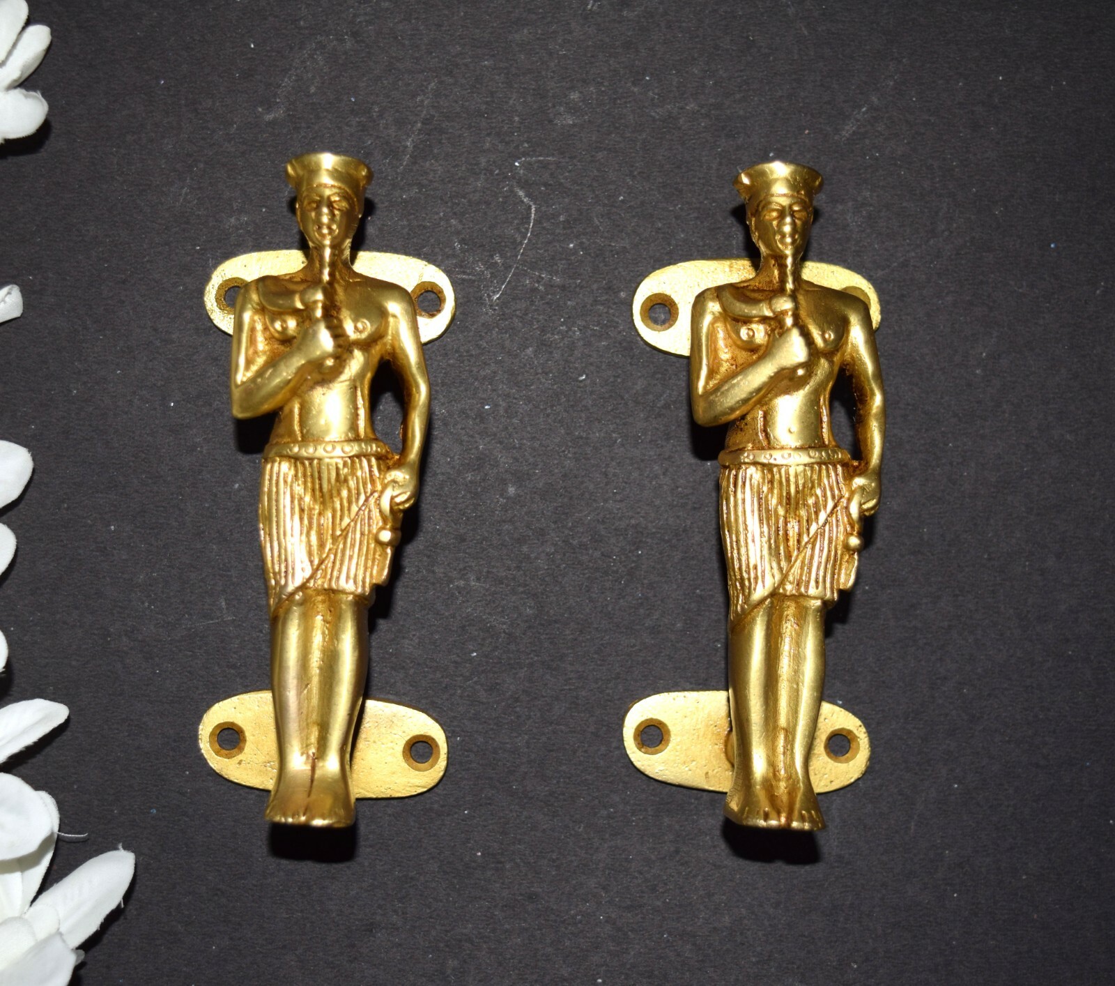 Brass Egypt Man Handle Pair King Door Pull Imperial Style Cabinet Handle EK699