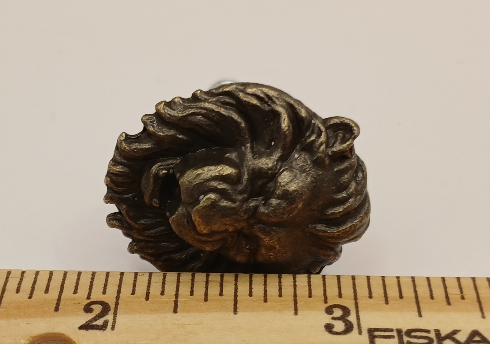 Brass Lions Head Drawer Pulls Small One Inch X 1 inch