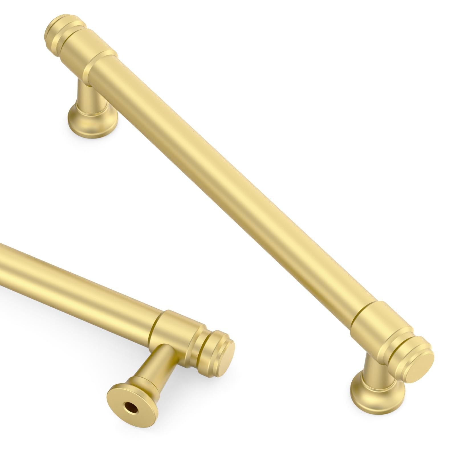 Asidrama 10 Pack 7.5 Inch192Mm Brushed Gold Cabinet Pulls Kitchen Cabinet