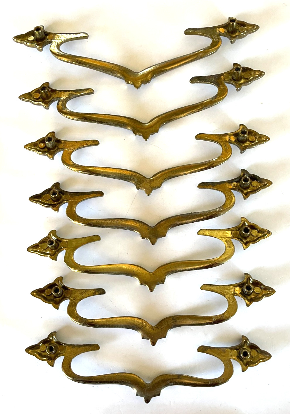 7 Keeler Brass KBC Drawer Cabinet Door Pull Handles 7″ Inch With Screws Vintage