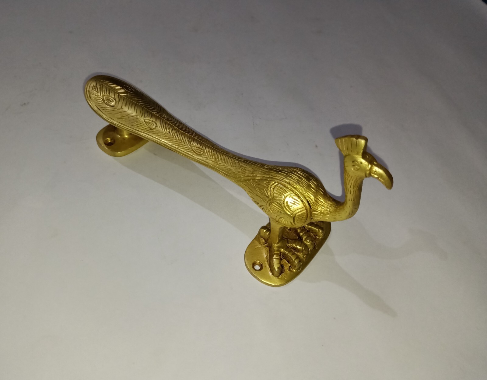 Brass Peafowl Cabinet Pull Peacock Fingers Base Cabin Entrance Door Handle HK506