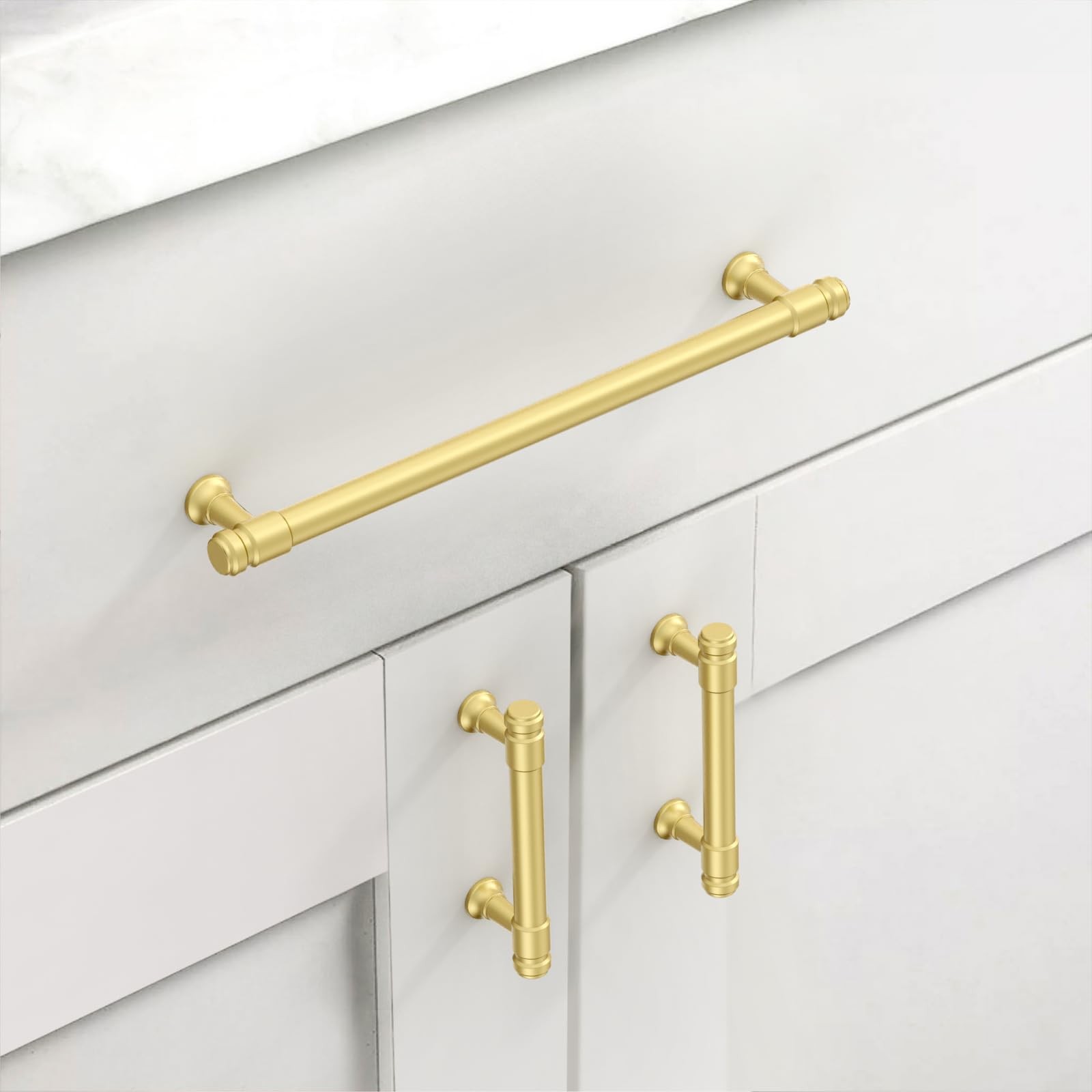 Asidrama 10 Pack 7.5 Inch192Mm Brushed Gold Cabinet Pulls Kitchen Cabinet