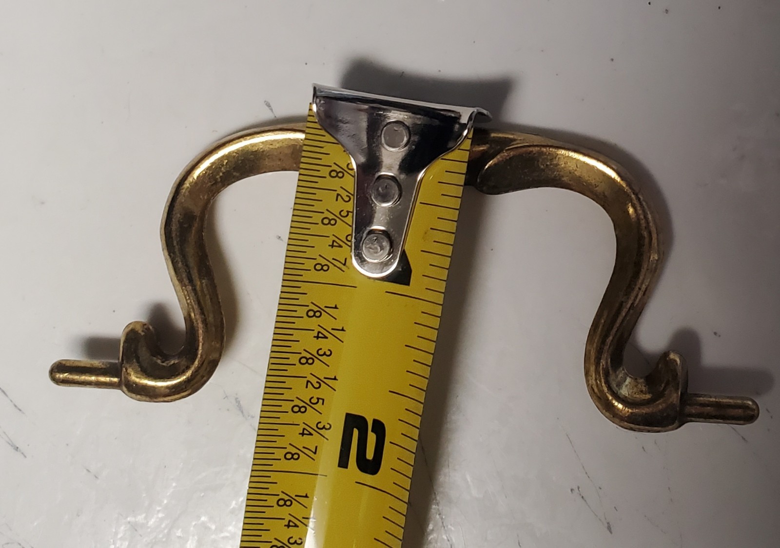 Vintage MCM Cluthe CB-1844 Aged Brass Swan Neck Drawer Pull Canada 3.5″ CTC