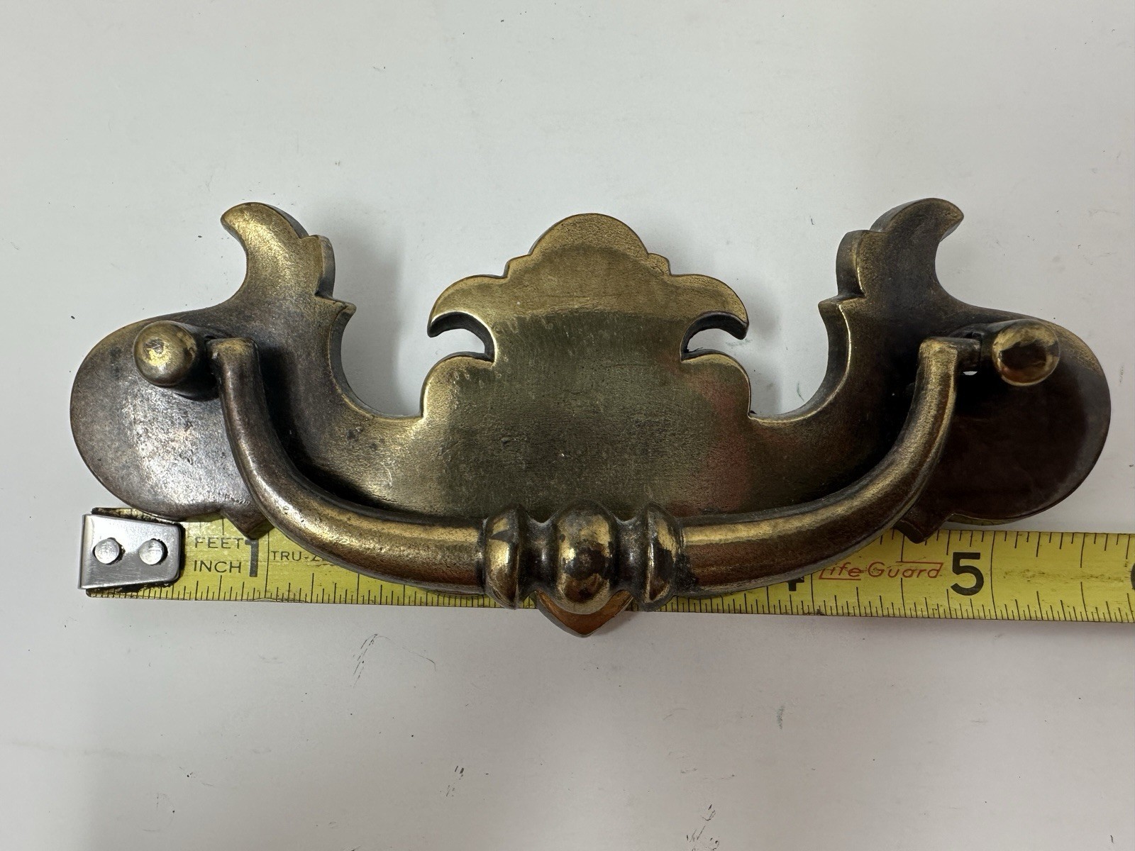 Vintage Brass Chippendale Batwing Drawer Pulls Set of 4 Bail Handles Salvaged