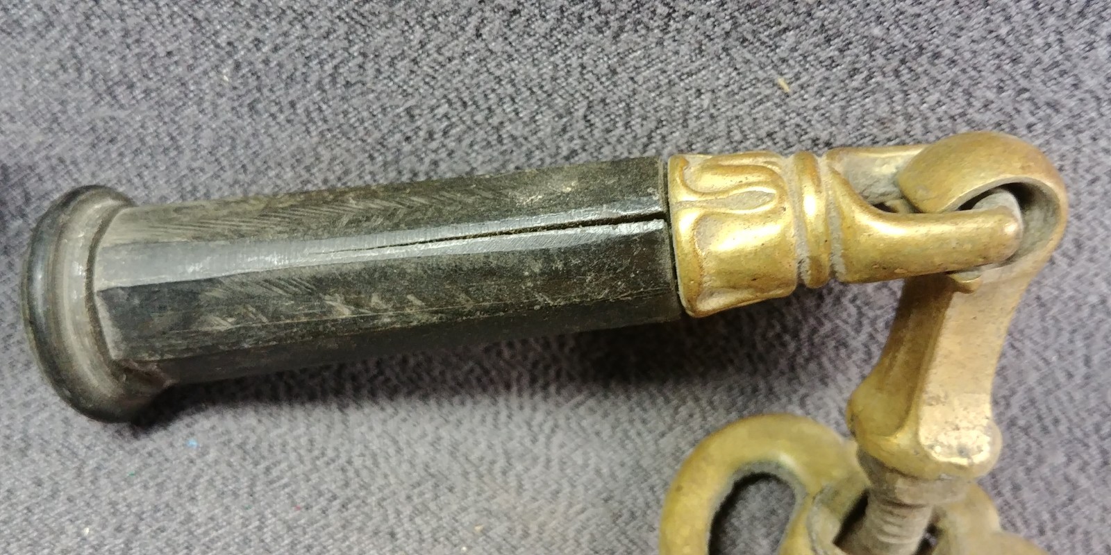 2 Tassel Handle Pendant Door Pull Brass Carved? Black Stove Unknown Antique Lot