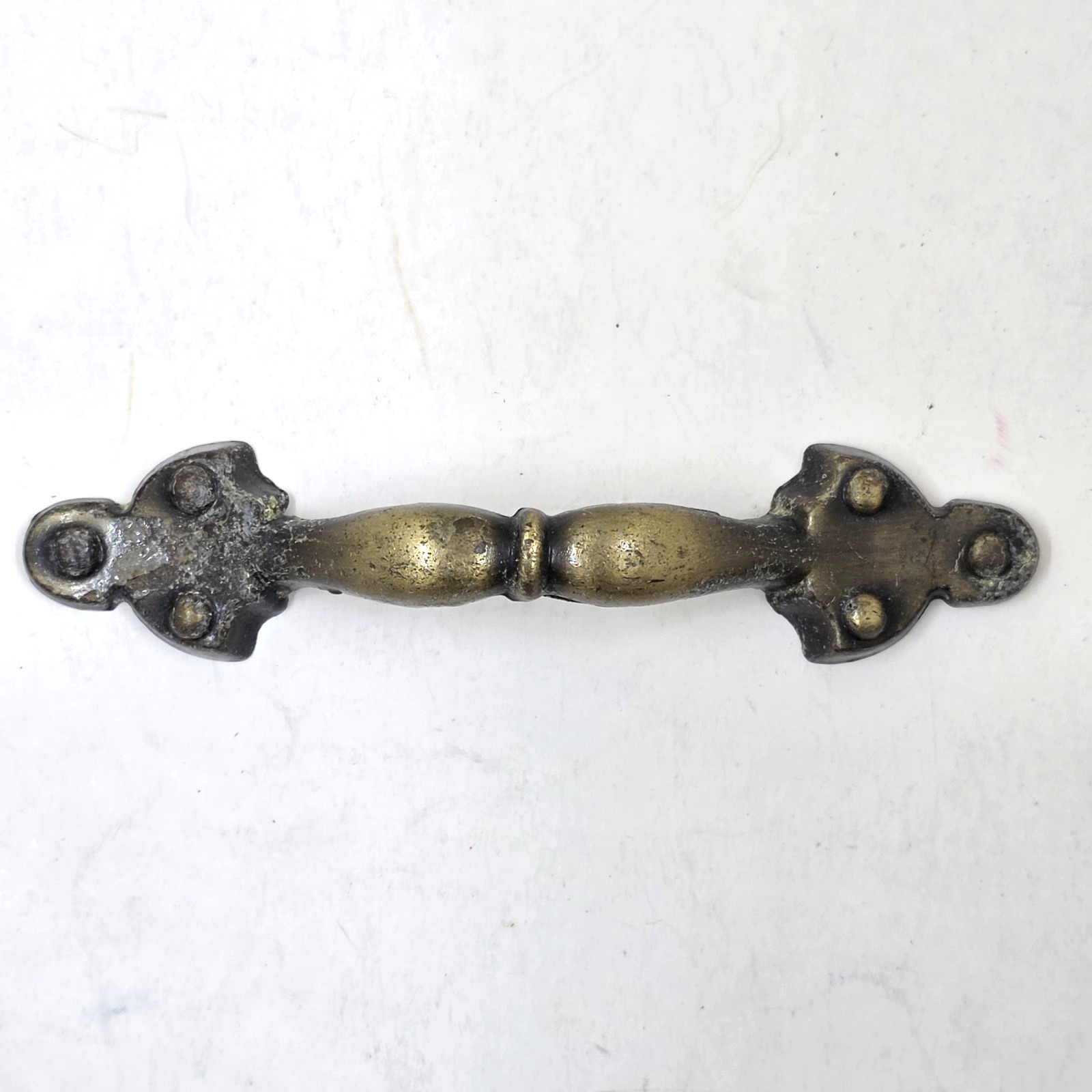 Spanish Provincial Brass Cabinet Drawer Pulls MCM Bail Pull Brass Lot Of 6 VTG