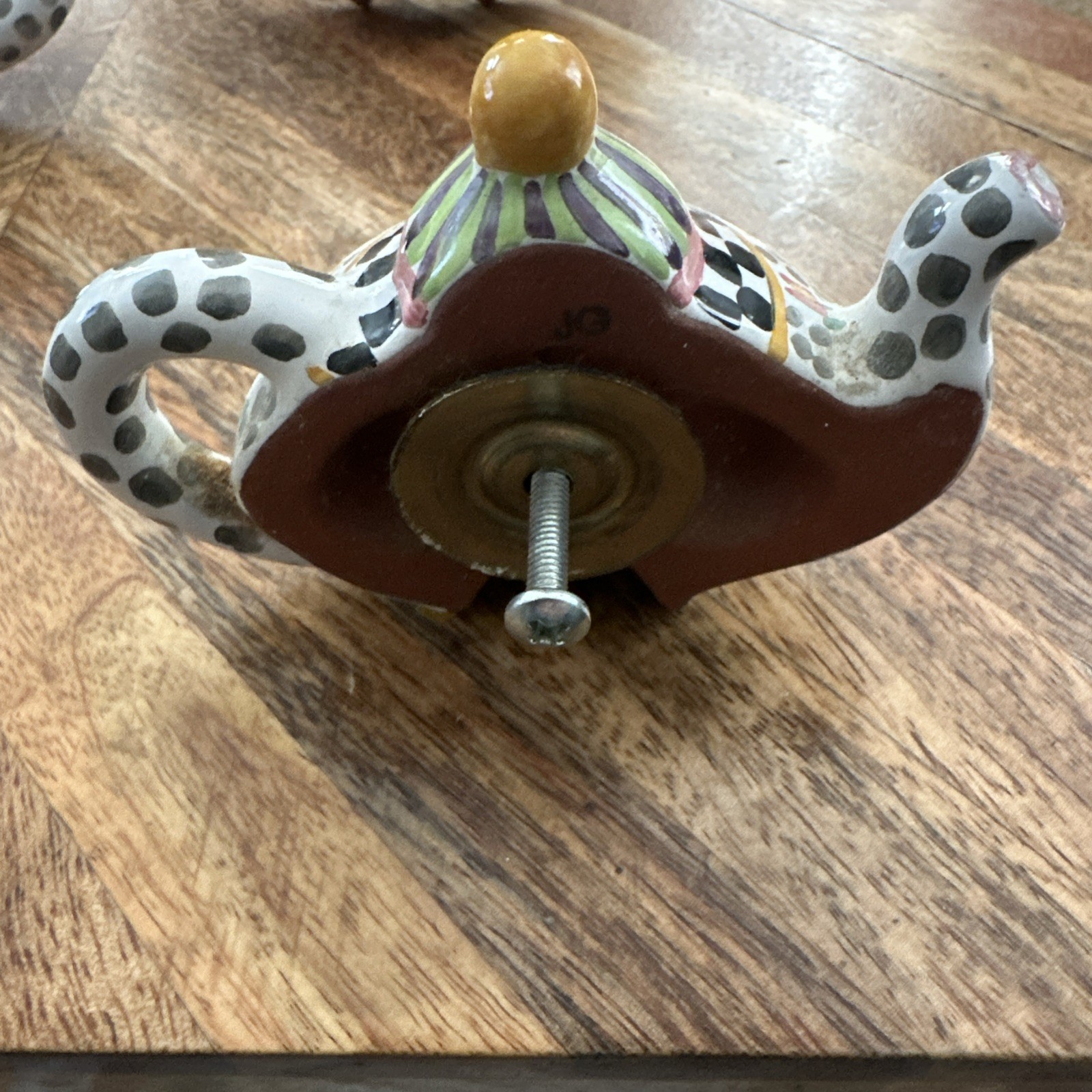 Mackenzie Childs Piccadilly Teapot Decor/ Drawer Pull /Knob/
