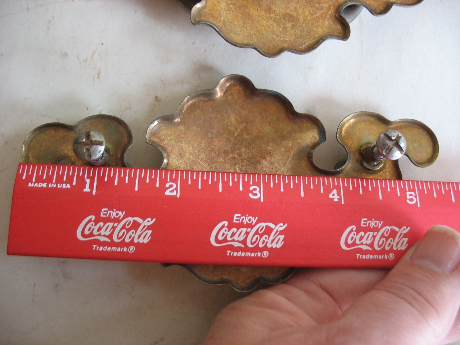 S/6 Batwing Chippendale brass plated drawer pulls 3 1/2″ centers Salvage