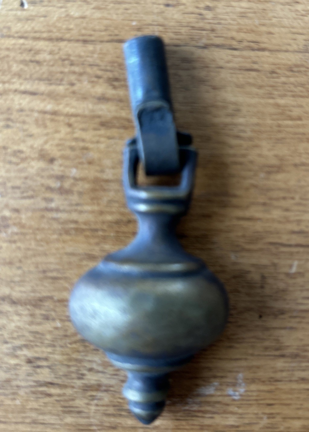 Vintage Brass Drop Pull With 1 “ Back Plate