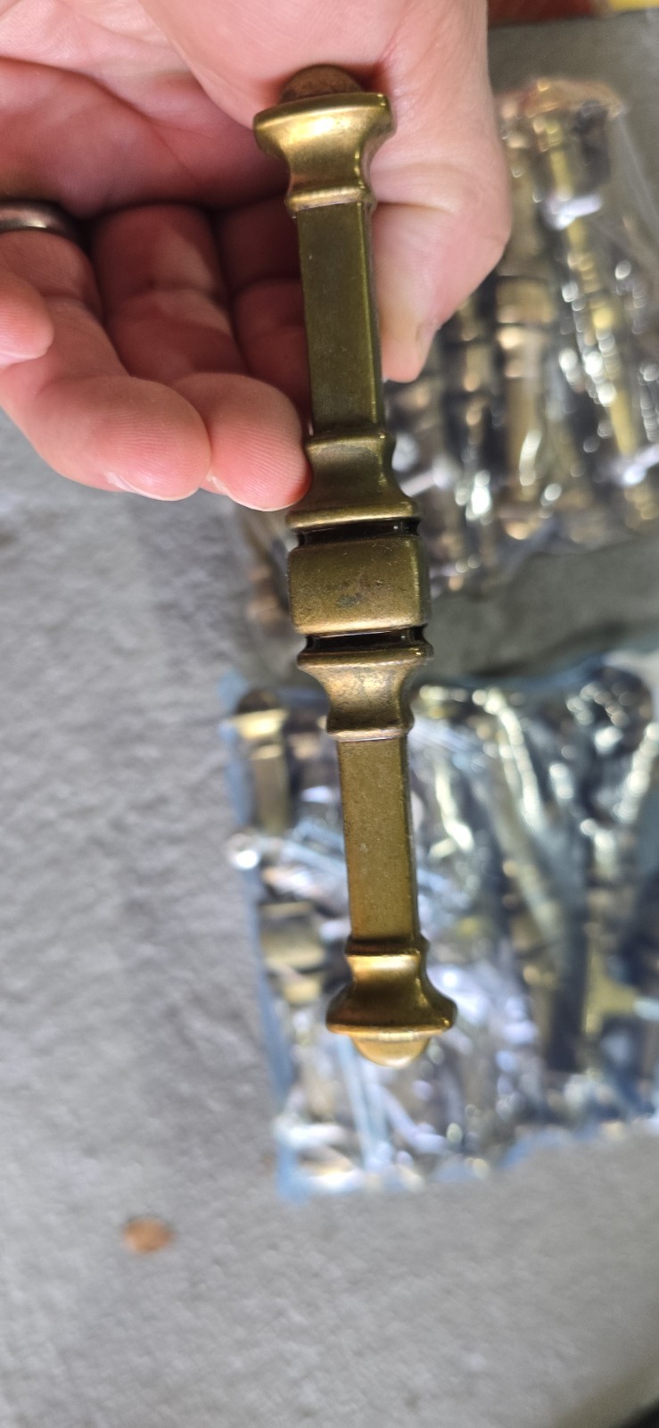 LOT Of Drawer Cabinet Door Pulls Hardware Brass 5.5 #in centers lot Buyn ThemALL