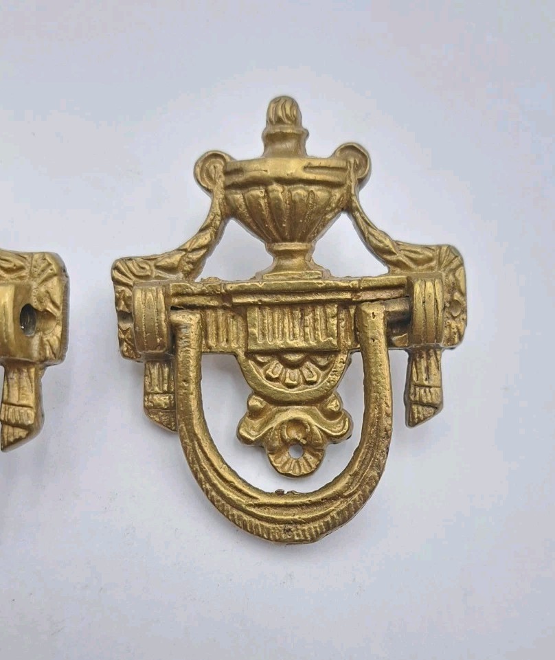 Antique Drop Handles Drawer Pulls Door Dresser Vintage Furniture Hardware Pair