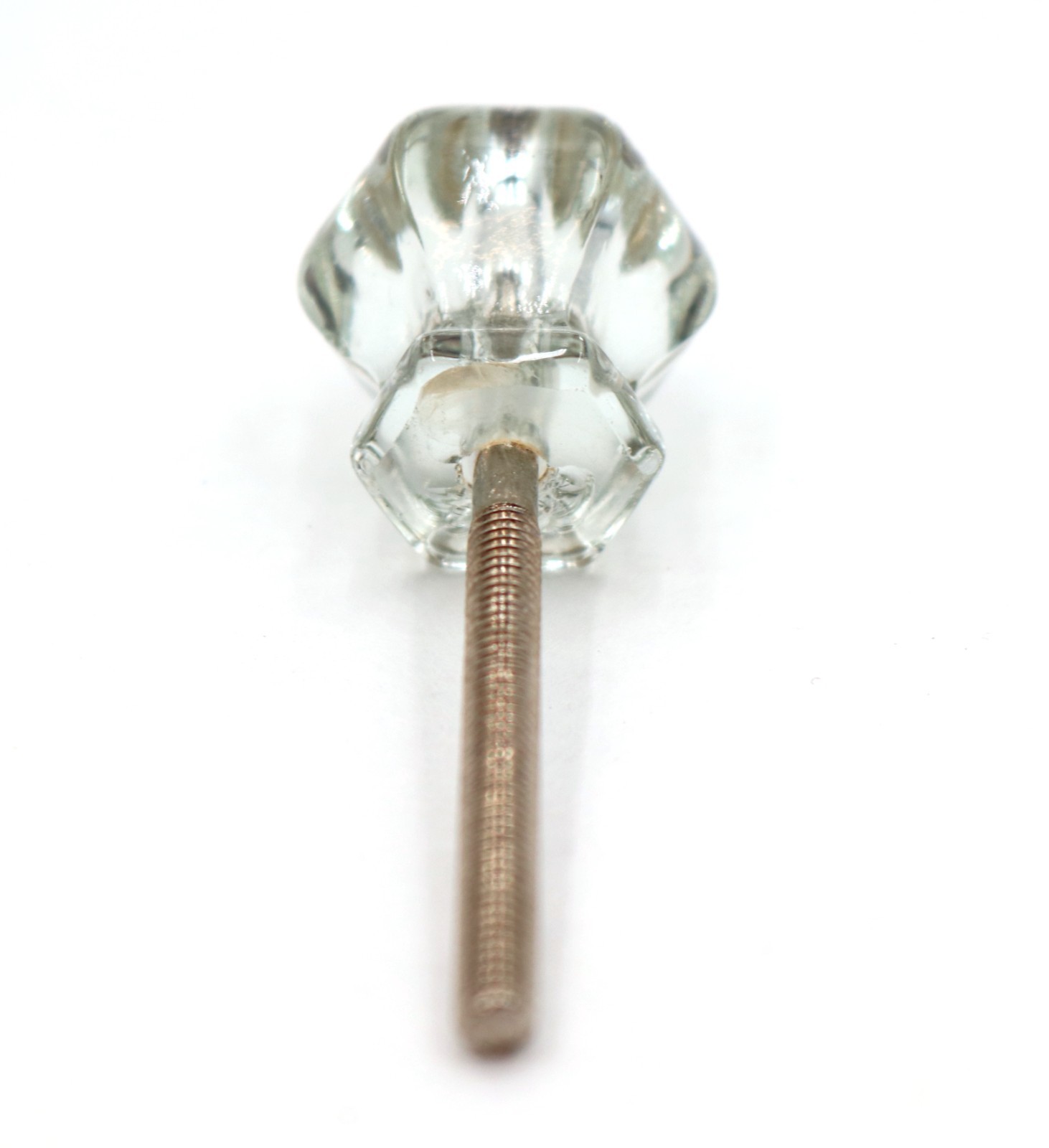 Vintage 0.75 in. Glass Hexagon Cabinet Drawer Knob