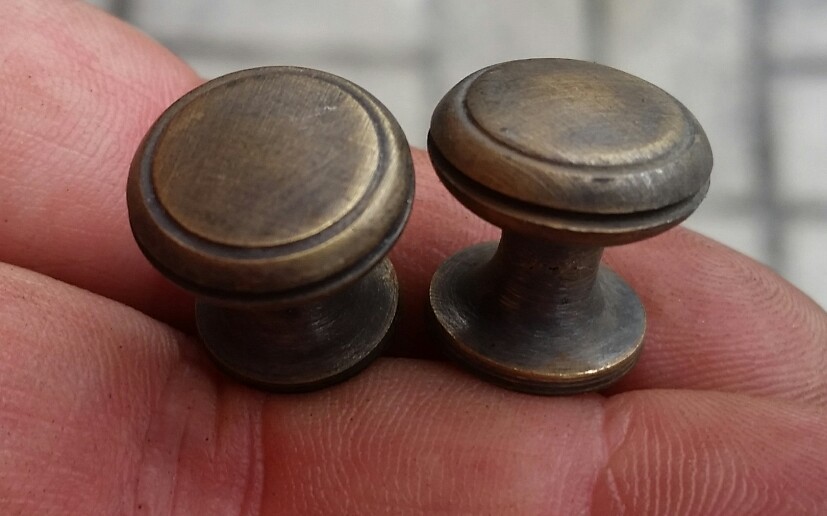 2 Solid Brass SMALL Stacking Barrister Bookcase 1/2″dia Knobs drawer Pulls #K18