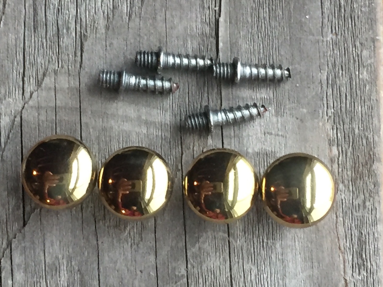 Lot 4 Small 5/8″ Brass Round Knob Pull Handle Barrister Cabinet Book Case Drawer