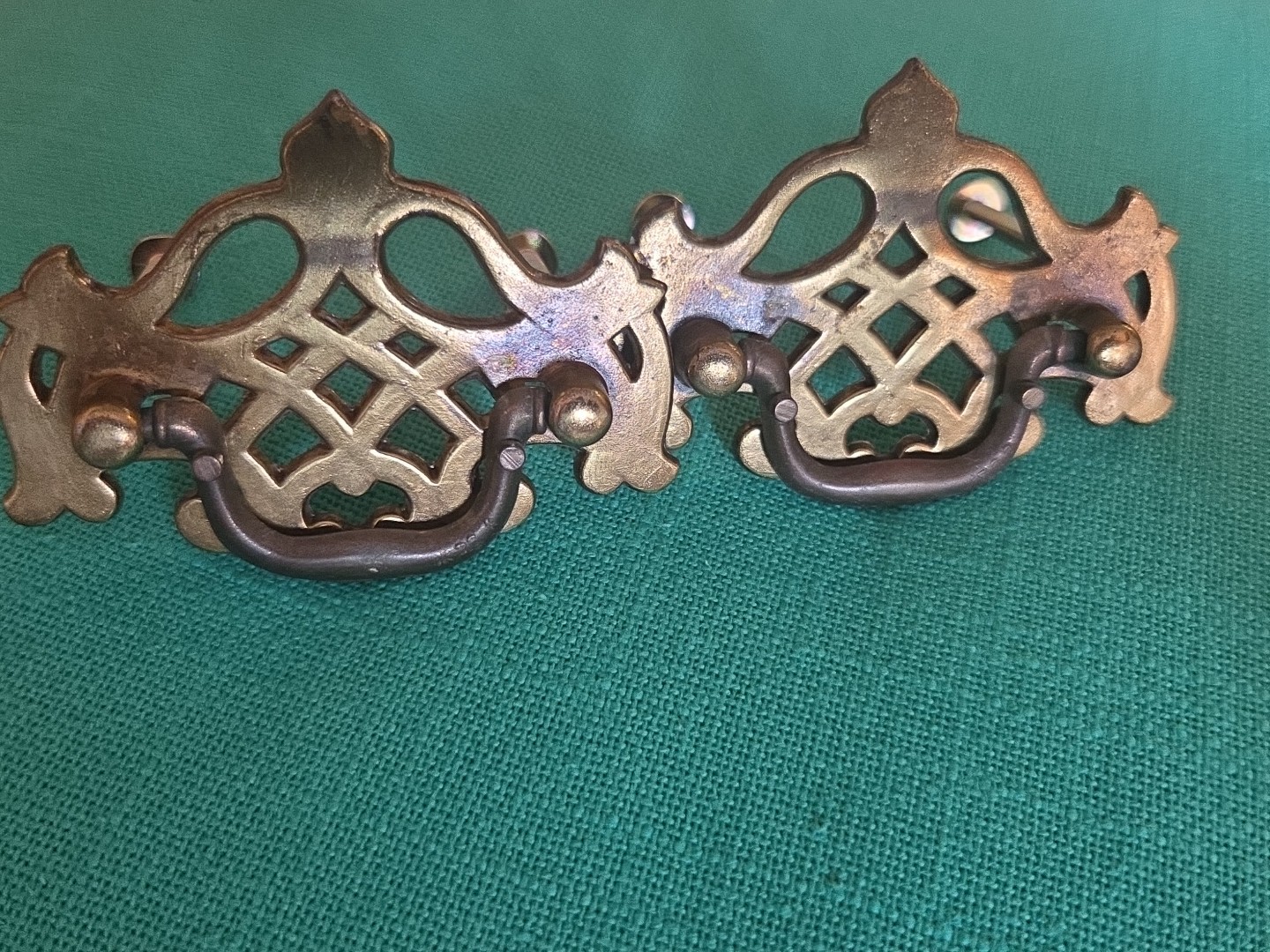 Keeler Brass Co. KBC Drawer Handles Pulls Chippendale Batwing Lot of 2 SEE