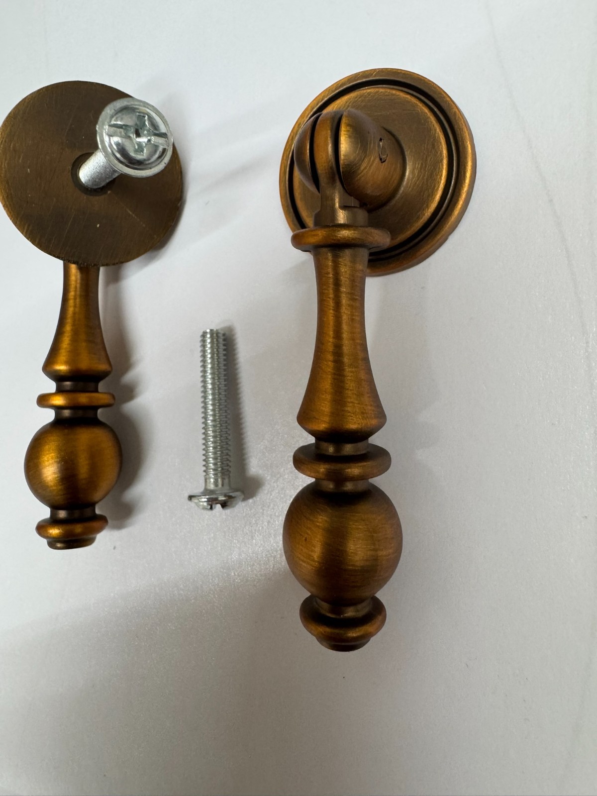 Golden Vintage-Copper Drawer Pulls Handles Teardrop Cabinet Door Knobs Hardware