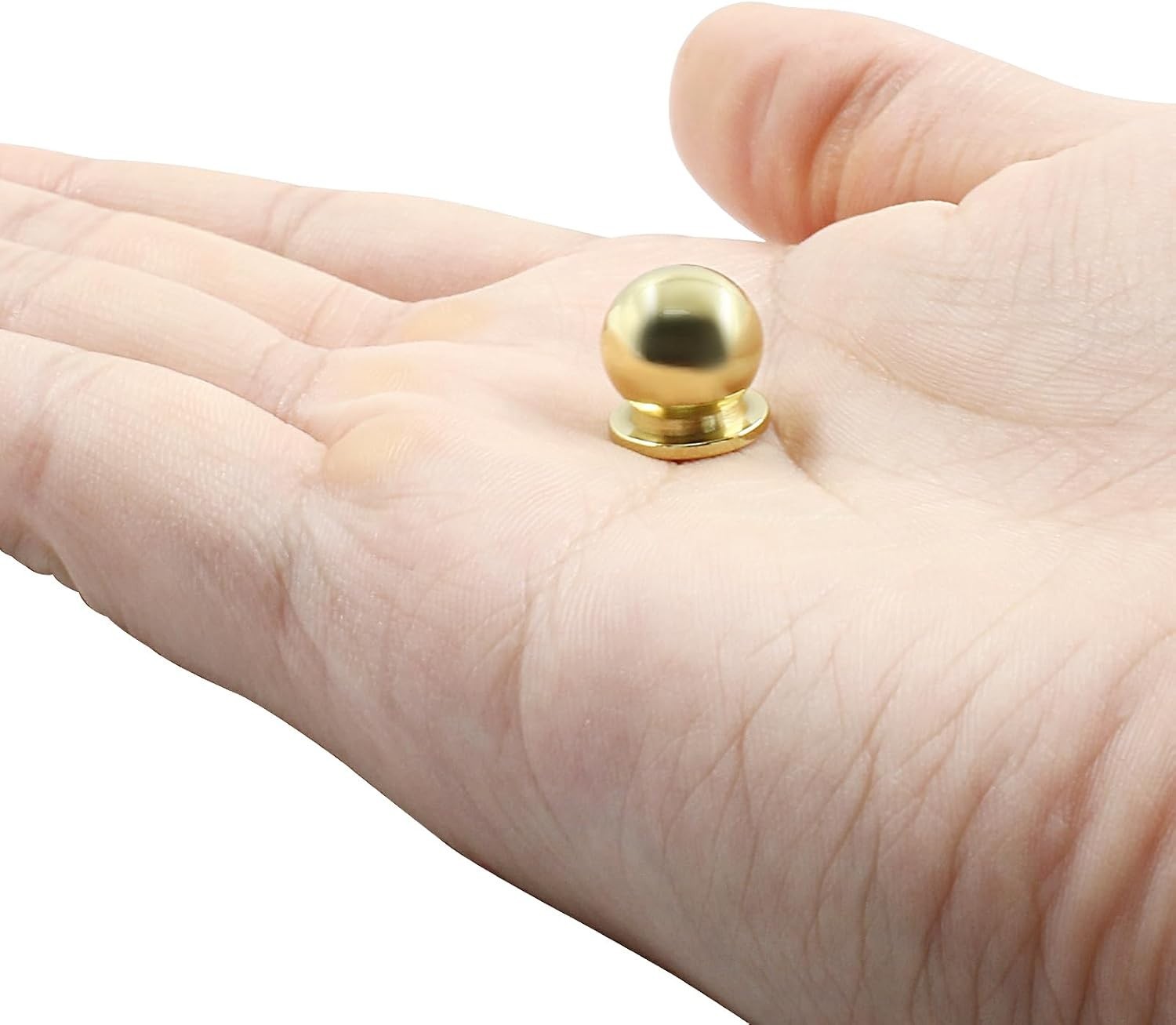 4 Pack Mini Round Brass Knobs – Polished Gold 1/2 Inch Drawer Pulls