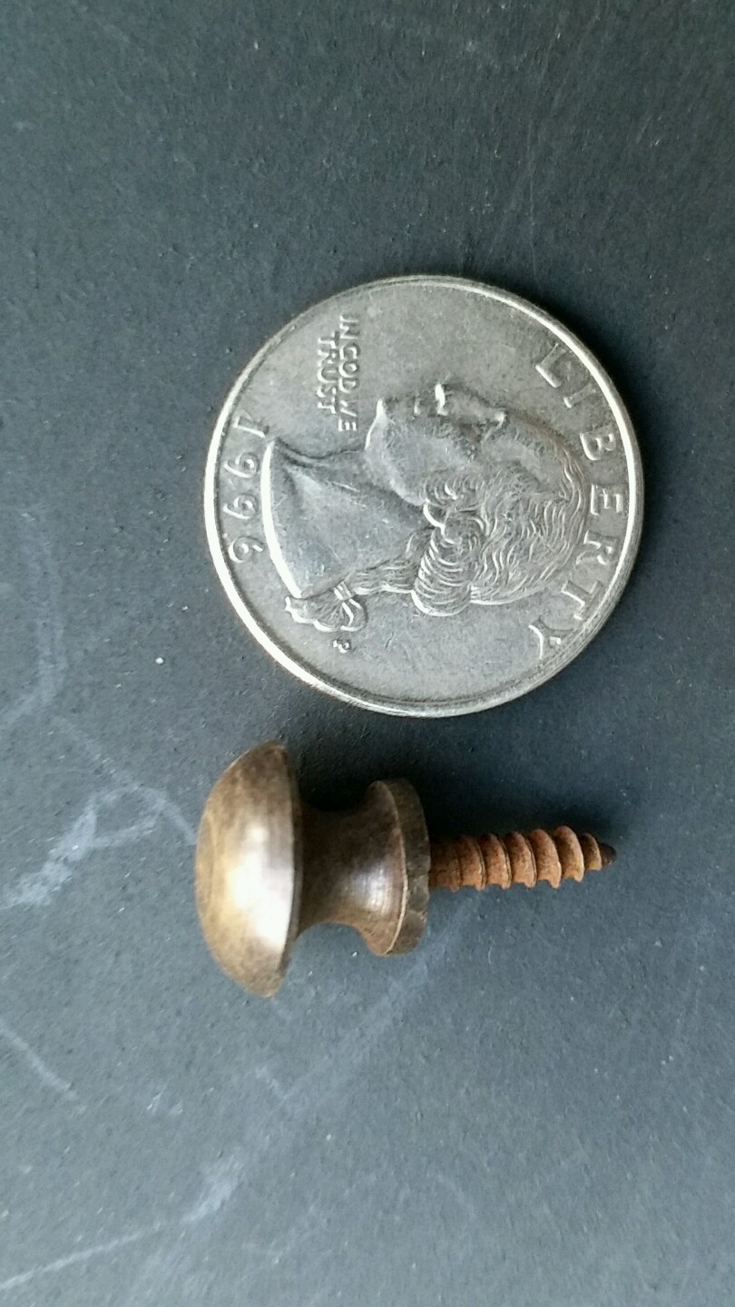 2 Solid Brass VERY SMALL Stacking Barrister Bookcase 7/16″ Knobs drawer Pulls #K