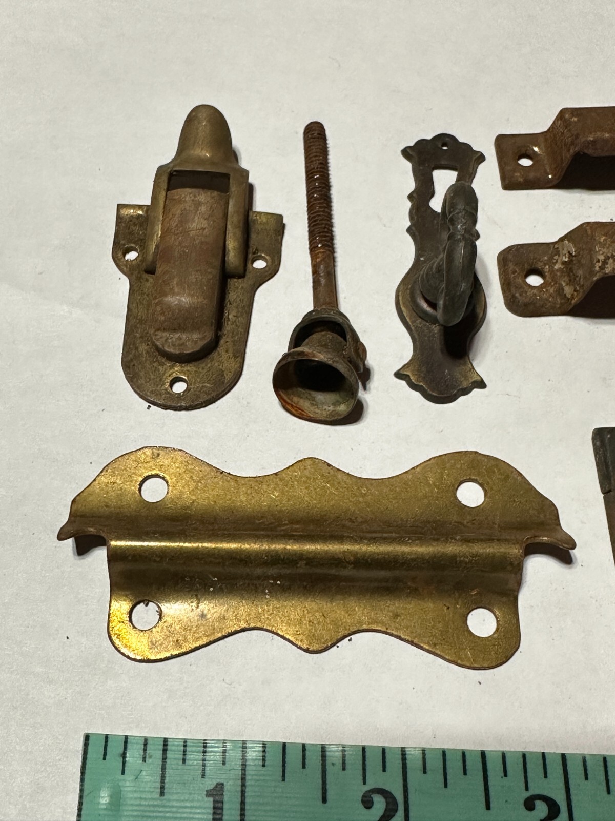 13pc Antique Vintage Brass Metal Lock Pulley Key Ornate Hardware