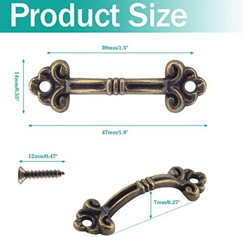20pcs Vintage Mini Pulls Bronze Drawer Pull Zinc Alloy | Antique Style, Decorati