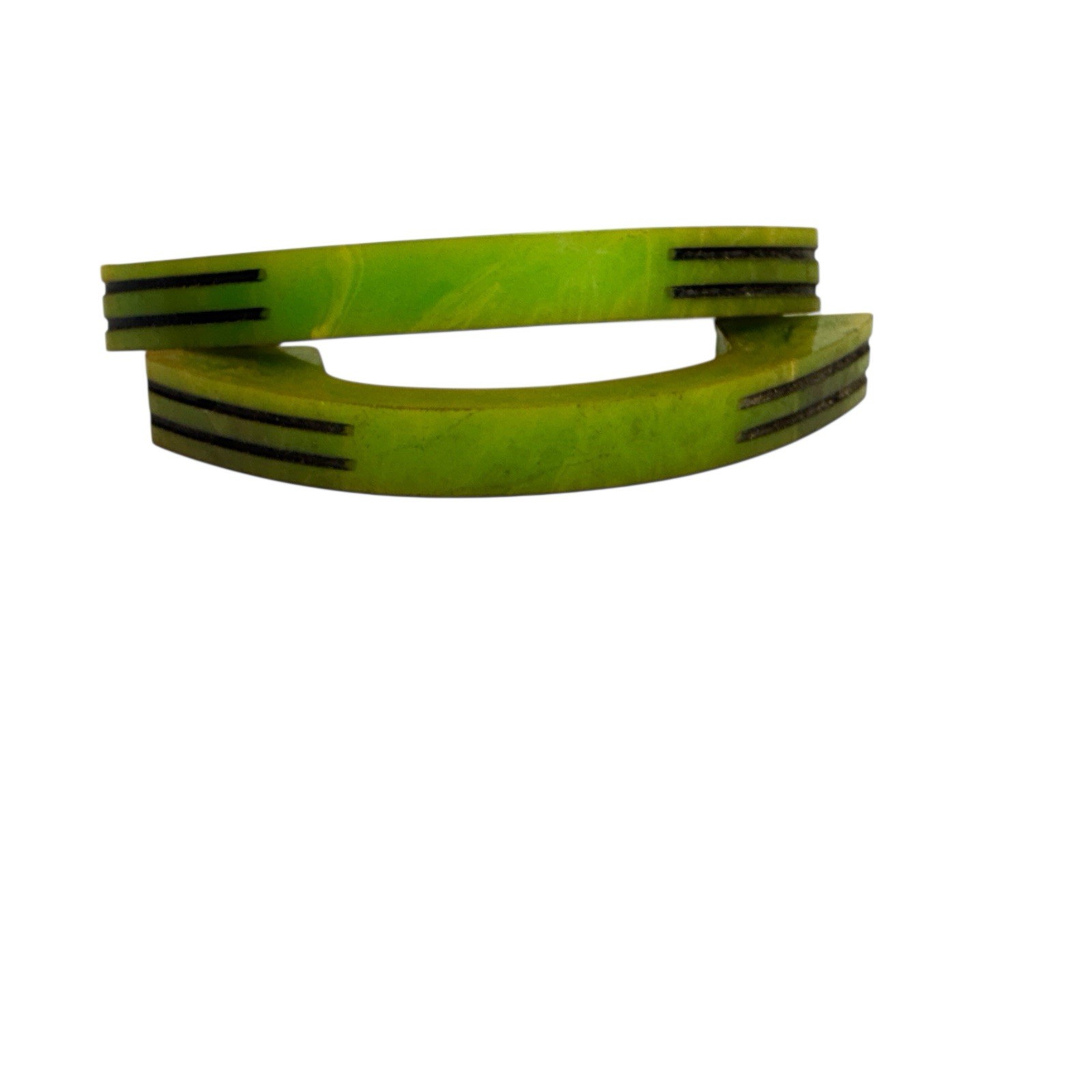 1940s Art Deco Green 4″ Drawer Pulls Cabinet Handles one Pair