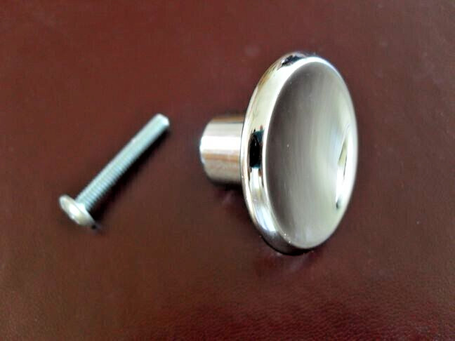 Vtg Nos 1-3/8″ Dia Chrome Drawer Knobs Concave Face Cabinet Door Pull Amerock