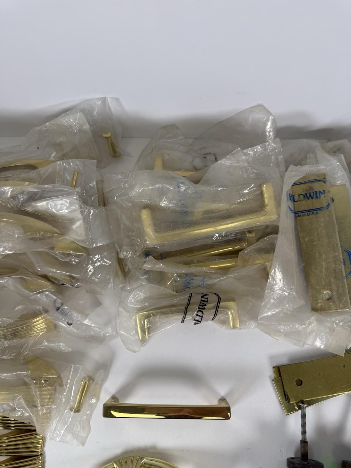Vintage Brass Cabinet Hardware Lot Amerock Baldwin Pulls Knobs Handles NOS