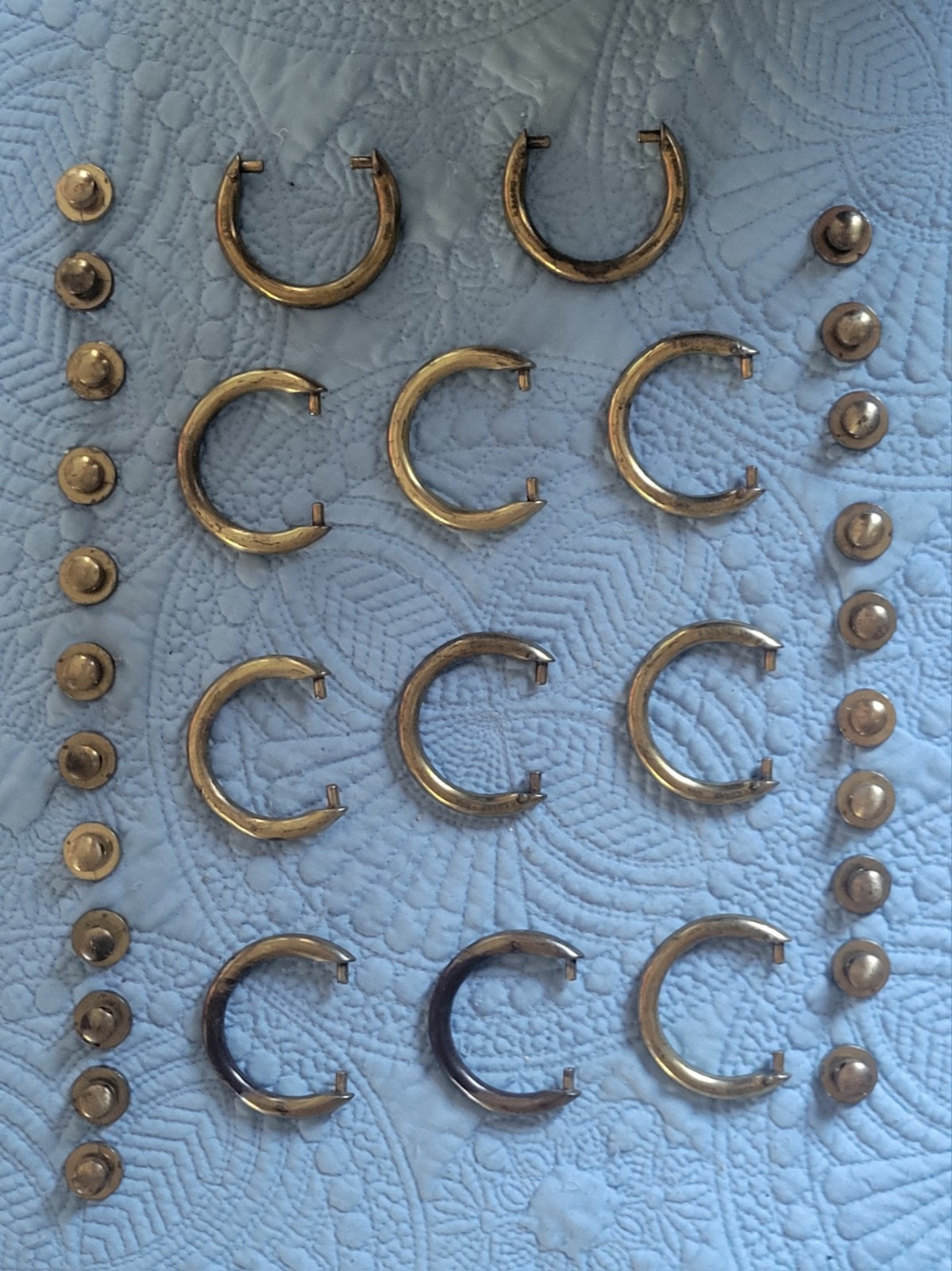 Lot Of 12: Vintage Keeler Brass Co KBC Ring Pull Drawer Handles N09175 Hardware