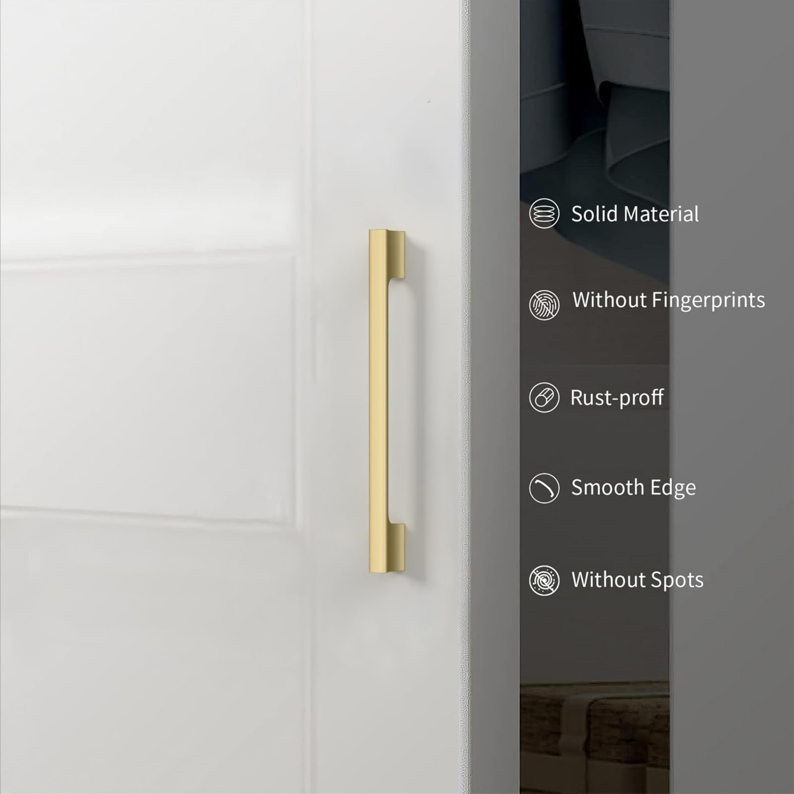 Knoklock 10 Pack 10 Inch254Mm Kitchen Cabinet Handles Brushed Gold Cabinet