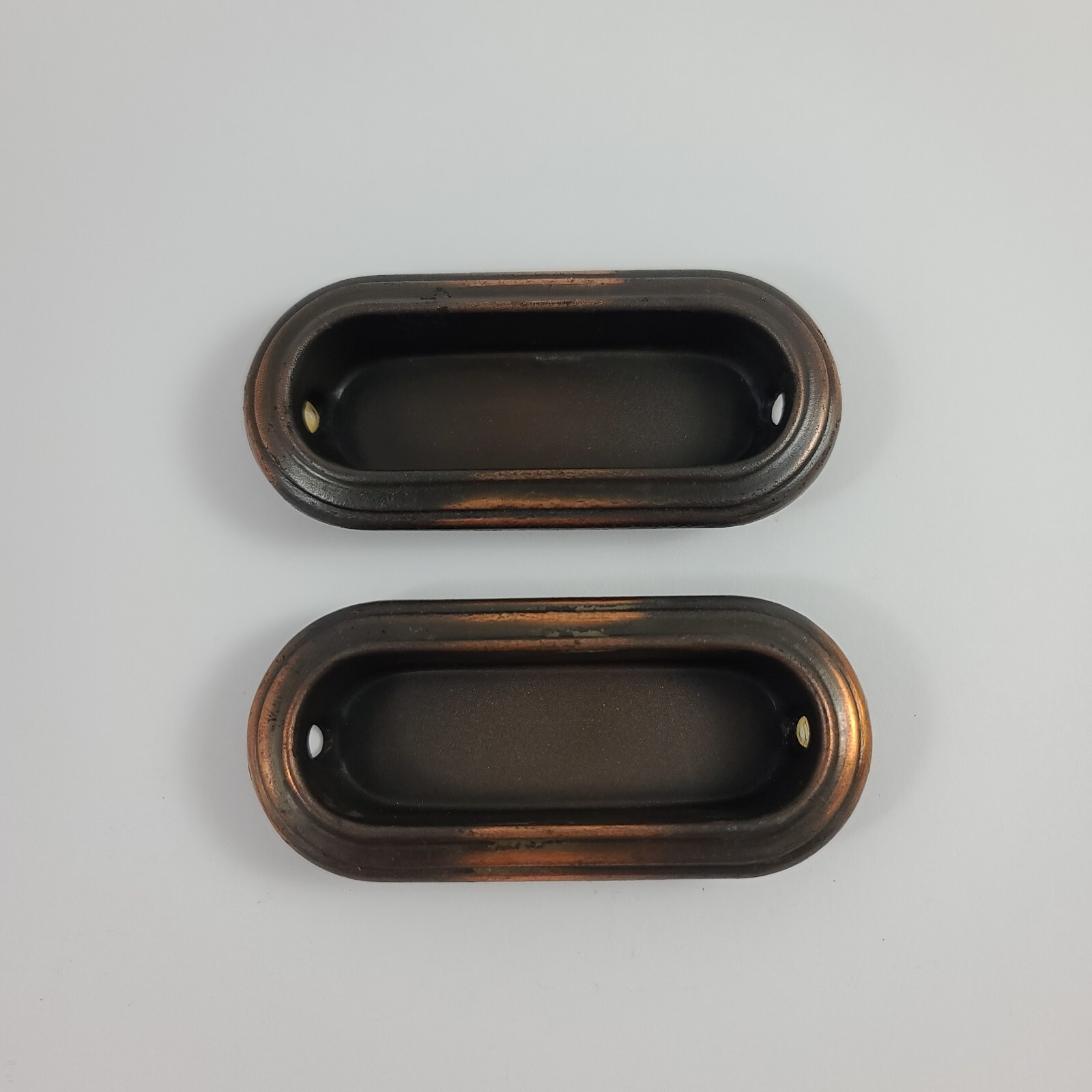 Vintage 1960s Amerock Recessed Drawer Pull Pair Finger Pull 1586