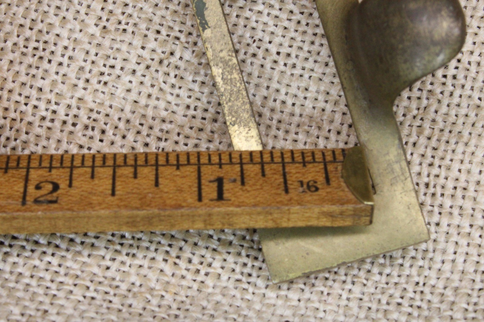 2 File Drawer Pulls Brass Handles Finger Tip Index Card Catalog Holder Vintage