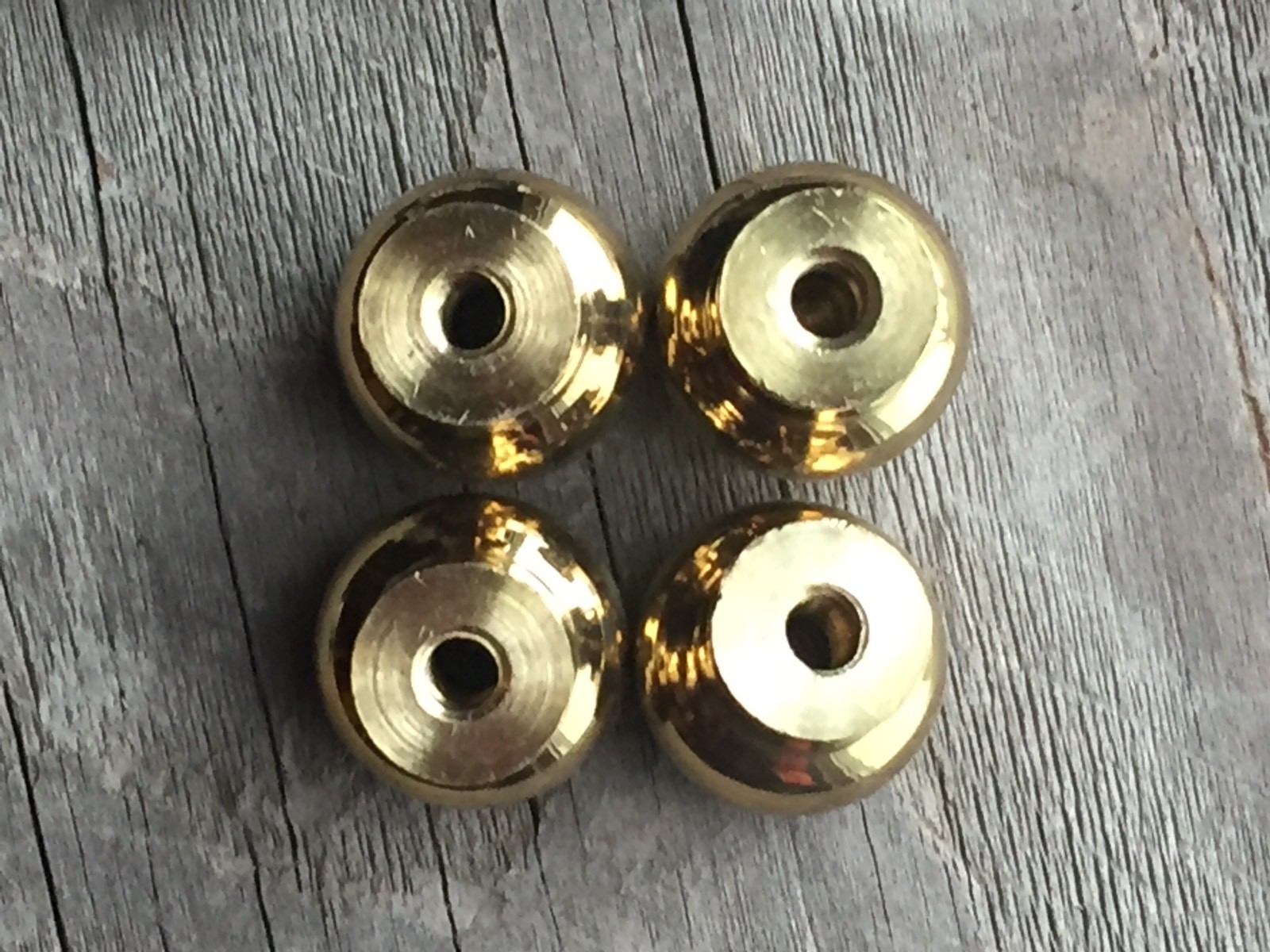 Lot 4 Small 5/8″ Brass Round Knob Pull Handle Barrister Cabinet Book Case Drawer