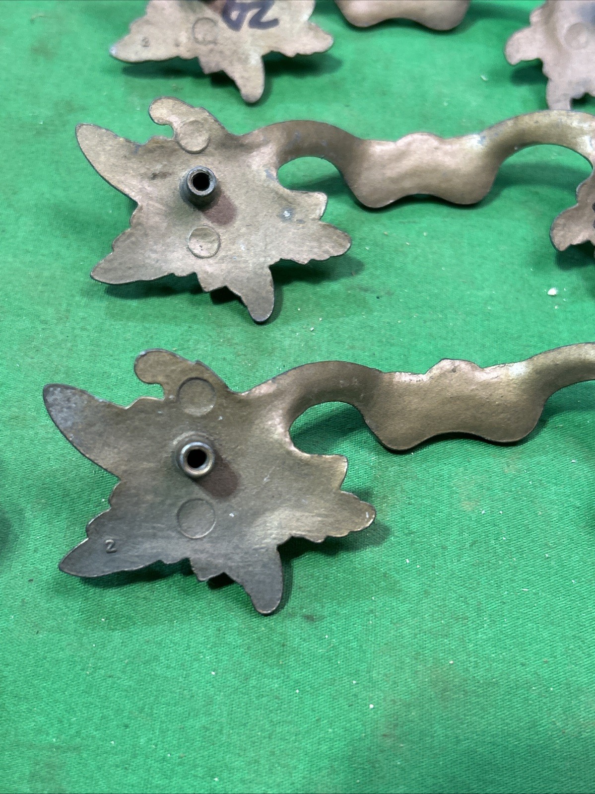 Three Vintage Pull French Provincial Drawer Pulls 6” Long 4″ Center
