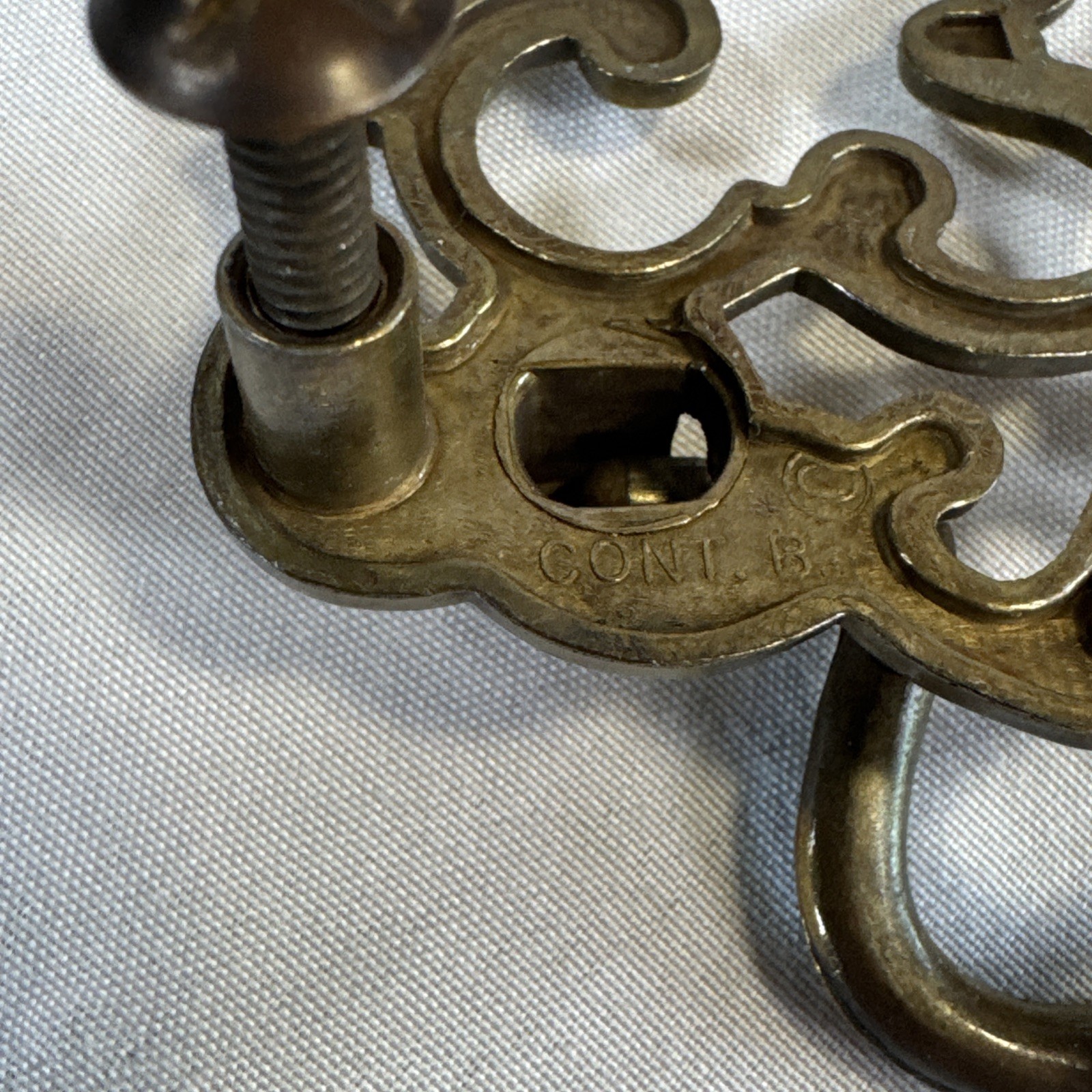 Lot of 12 Vintage Chippendale Style Drawer Drop Bail Pull Handle Brass Cont. B