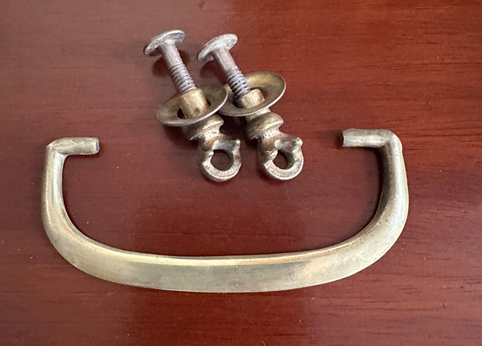 6 Antique Solid Brass Classic Colonial Dresser Drawer Cabinet Desk Bail Pulls