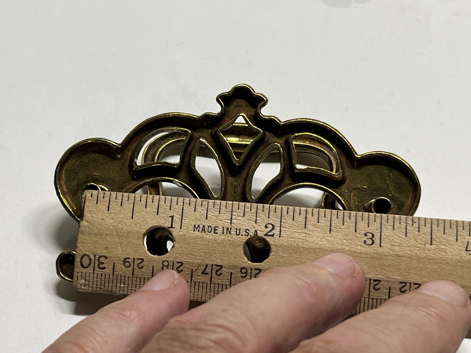 Vintage Lot (11) NOS KBC Brass Plated Chippendale/Batwing Style Drop Bail Pulls