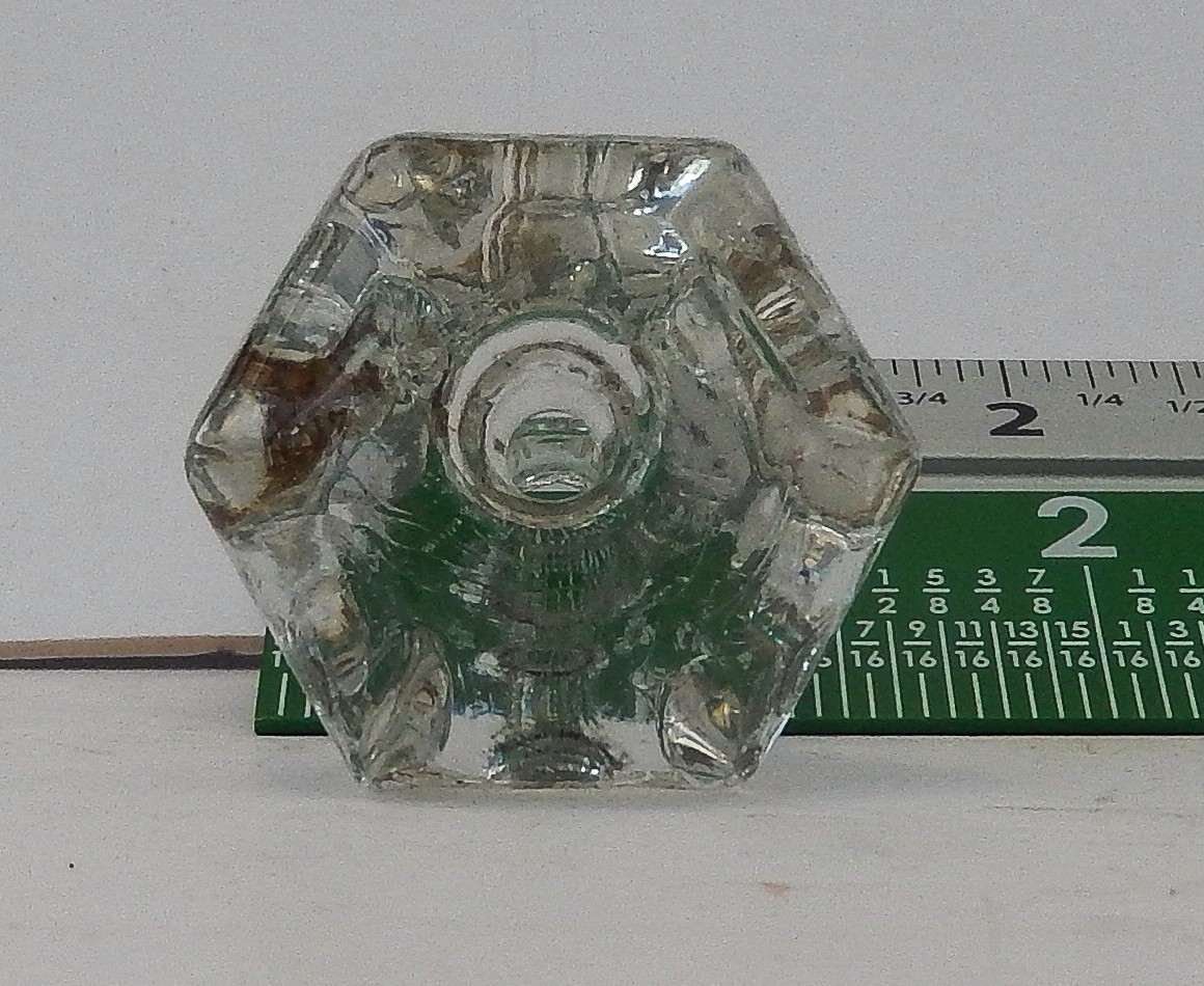 Antique Vintage Six Sided Clear Glass Knobs Cabinet Drawer Pulls 1920s Style