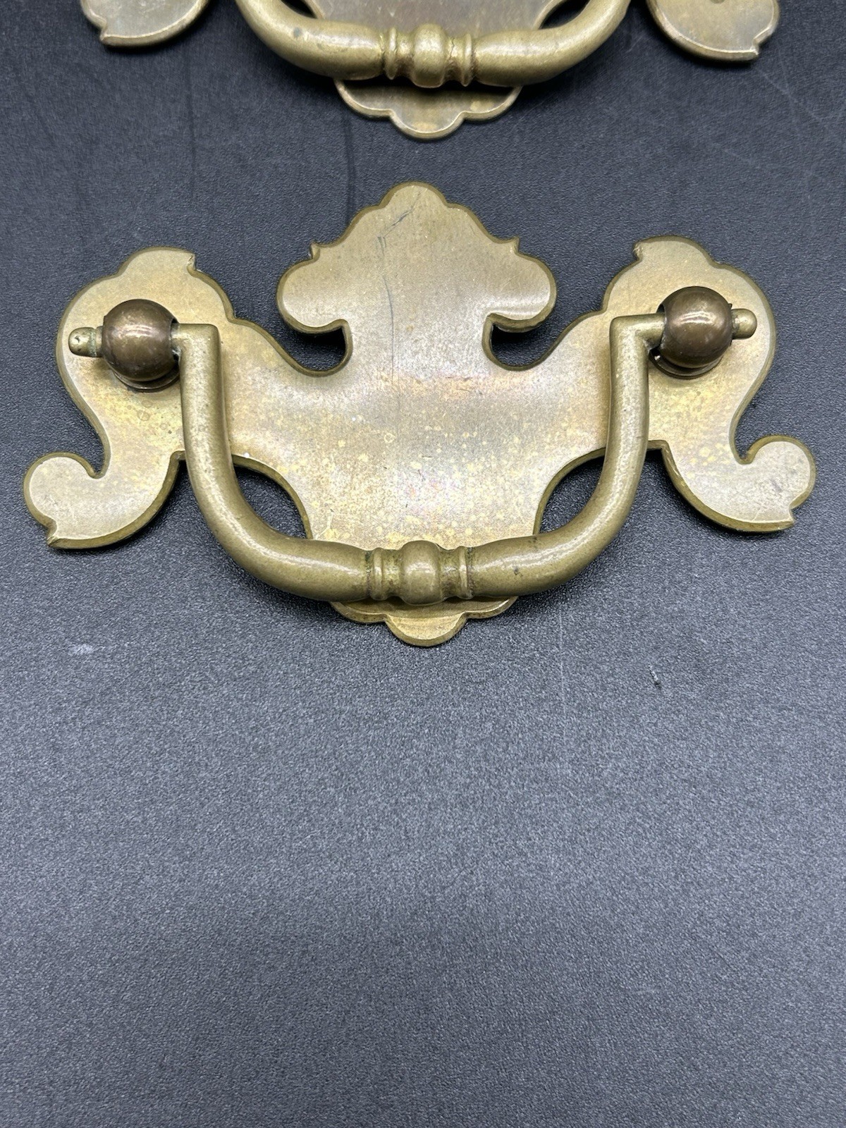 Ethan Allen Heirloom Vintage Brass Bail Handle Drawer Pulls X8 No Hardware