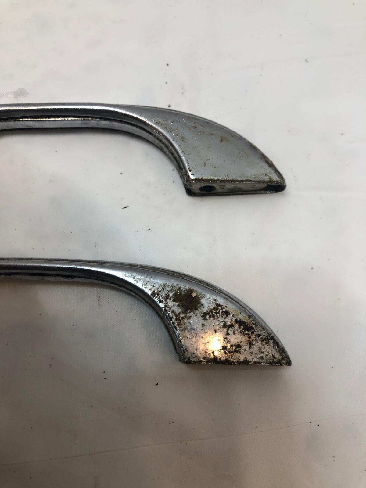 Vintage Chrome Drawer Pulls Cabinet Door Handle MCM Mid Century – Lot of 2