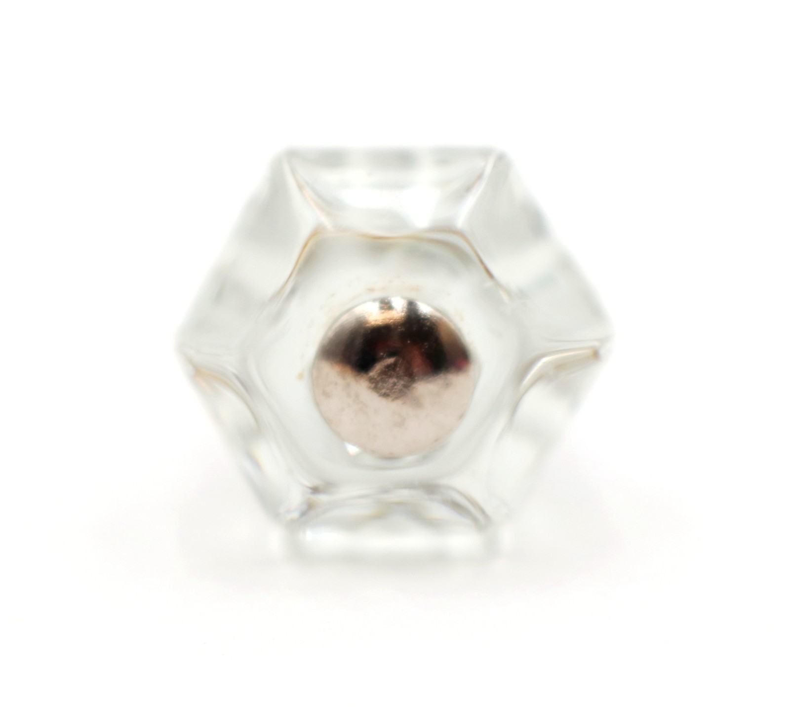 Vintage 0.75 in. Glass Hexagon Cabinet Drawer Knob