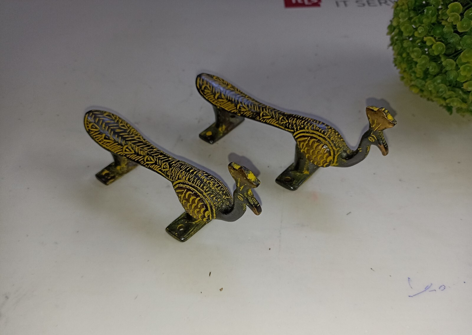 Peacock Shape Decorative Door Handle Home Gate Pull Furnish Handmade Gift GTX
