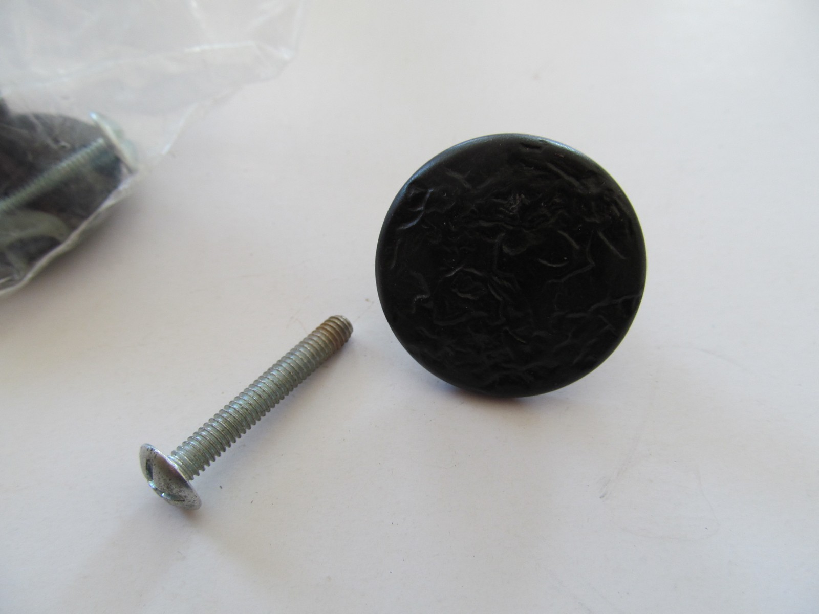 VTG Hammered Black Cabinet Knob Pull Round 1 1/4″